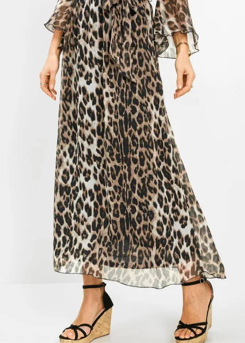 Robe longue à imprimé léopard