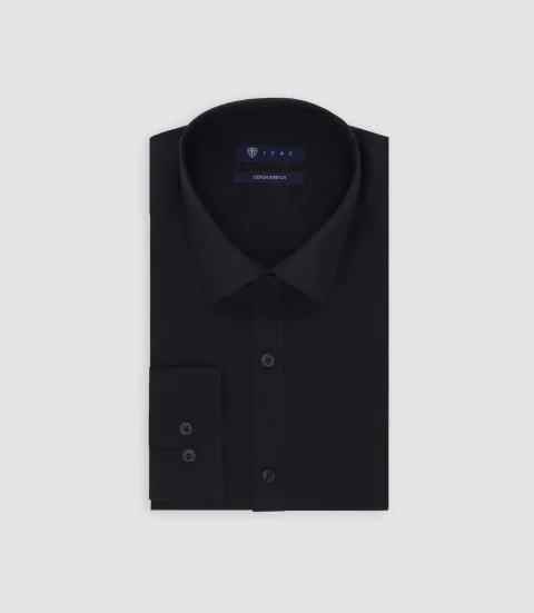 IZAC - Chemise en coton stretch noire