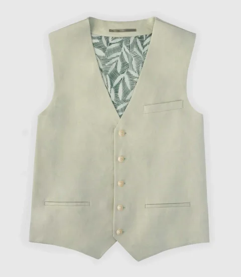 IZAC - Gilet ville 100% lin vert eau