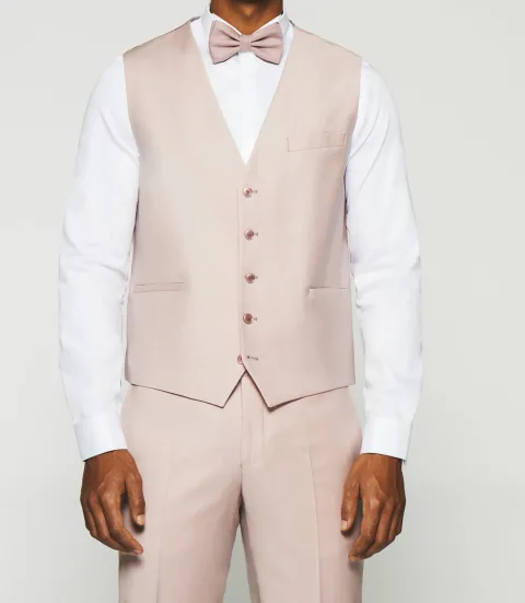 IZAC - Gilet de costume en laine rose JFAVORI
