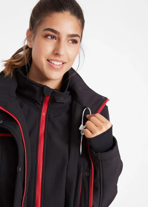 Longue parka en softshell extensible et déperlant