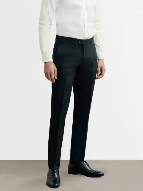 IZAC - Pantalon ville 100% laine noir