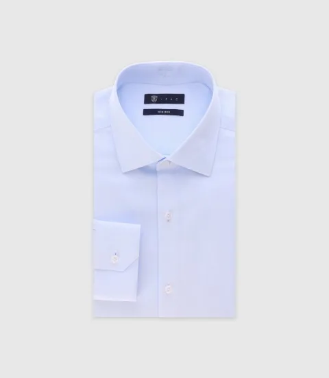 IZAC - Chemise twill infroissable ciel