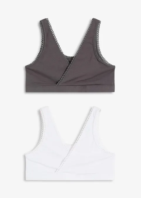 Lot de 2 brassières réversibles en coton extensible