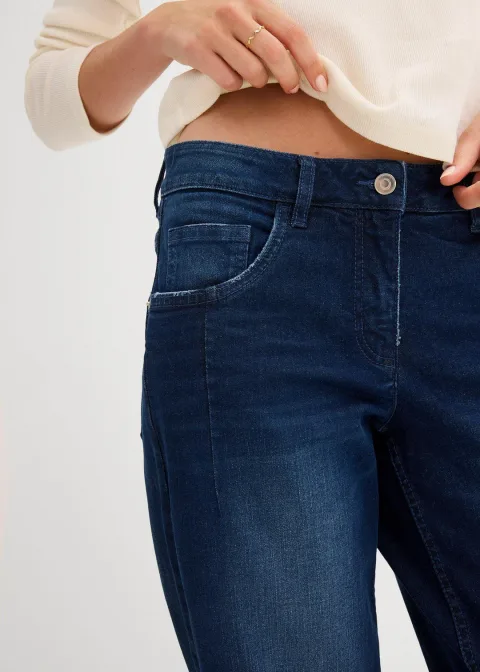 Jean barrel taille mi-haute