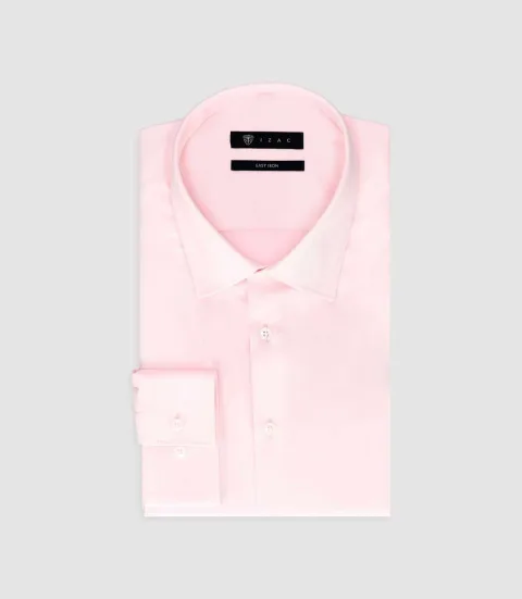IZAC - Chemise droite repassage facile rose PASTY