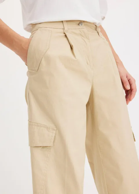 Pantalon cargo en coton extensible