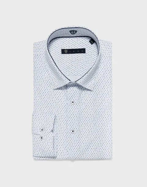 IZAC - Chemise micro motif bleu ciel ''Larry''