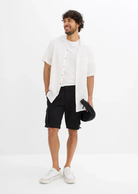 Bermuda cargo à taille élastiquée, regular