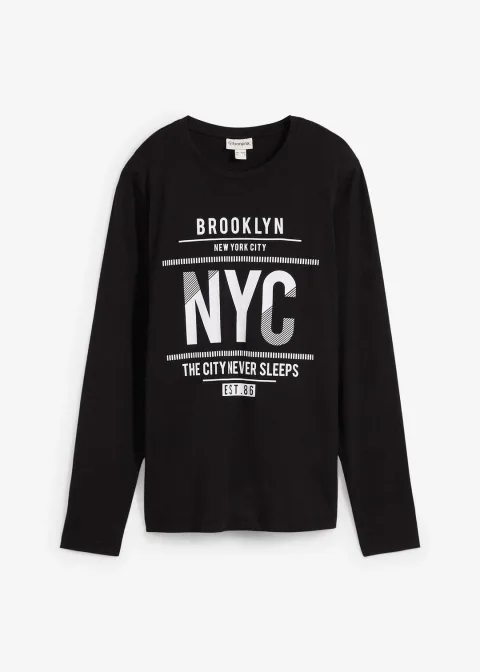 T-shirt manches longues 100% coton, slim