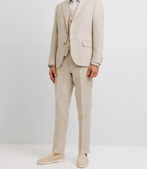 IZAC - Veste ville 100% lin beige