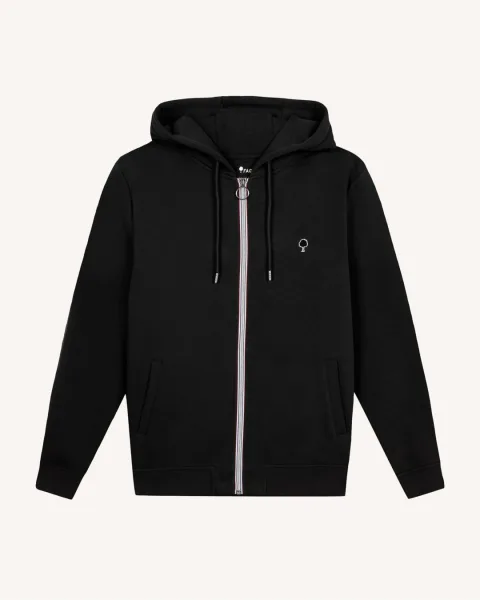Sweat zippé marron foncé coton - MESNIL