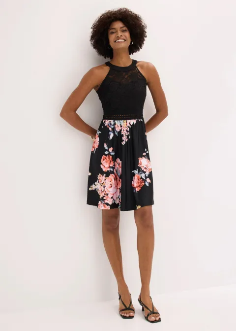 Robe en jersey avec dentelle