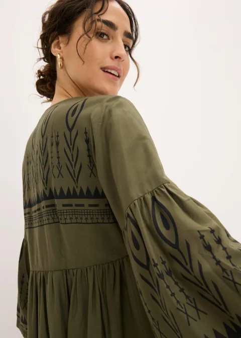 Robe midi en viscose fluide