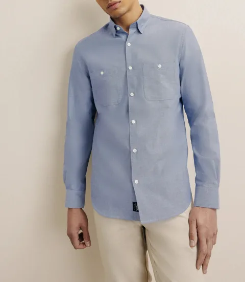 IZAC - Chemise droite oxford marine