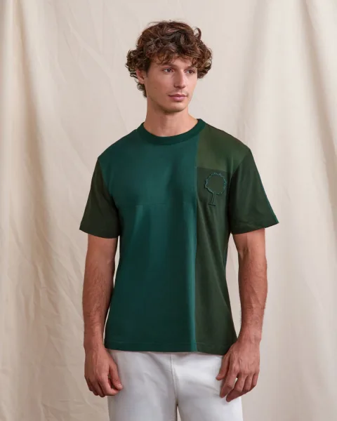 T-shirt imprimé vert upcyclé - LUGNY UP