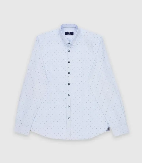IZAC - Chemise regular marine et blanche KELLYOUT