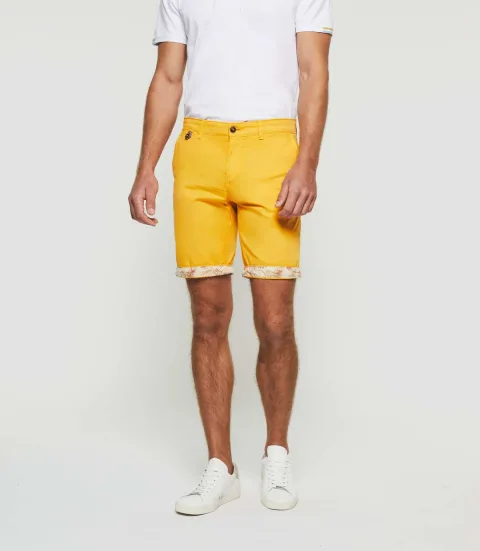 IZAC - Bermuda fantaisie jaune ''Slowly''