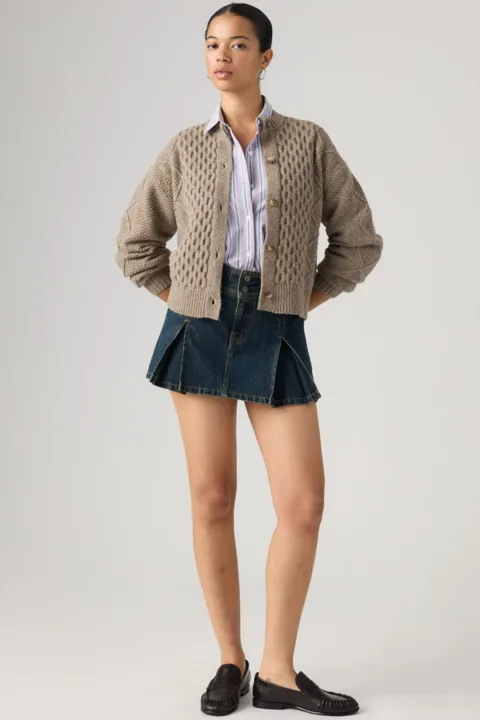 Levi's Mini Jupe À Plis Creux - Femme - Délavage Foncé / Happy Tale Stone - 32