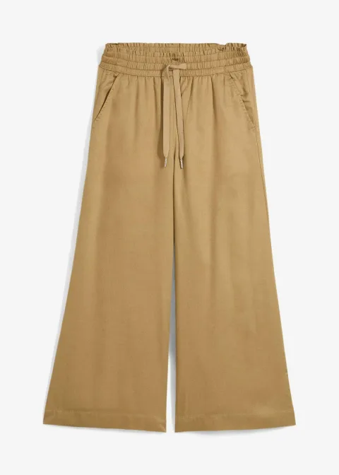 Pantalon 7/8 en Lyocell à taille élastiquée