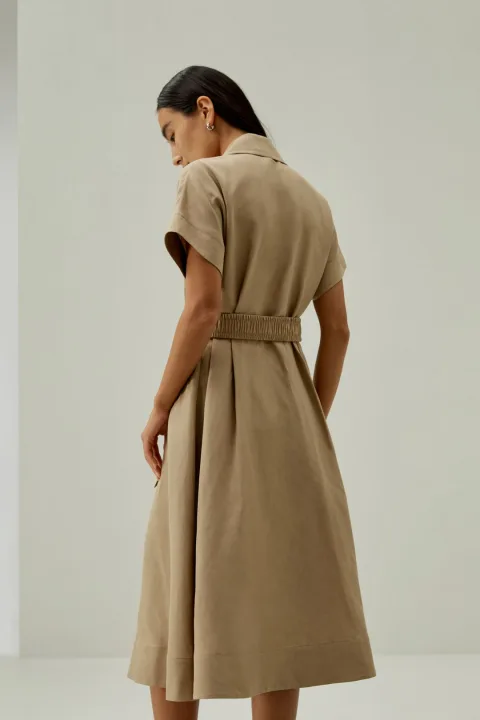 LILYSILK Robe Soie Coupe Nette Et Décontractée Soie De Mûrier, Lin Facile À Assortir Douceur Contre La Peau Chêne S