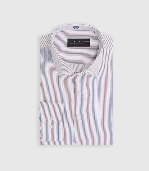 IZAC - Chemise à rayures bleue et rouge ''Mazen''