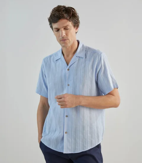 IZAC - Chemise brodée ciel