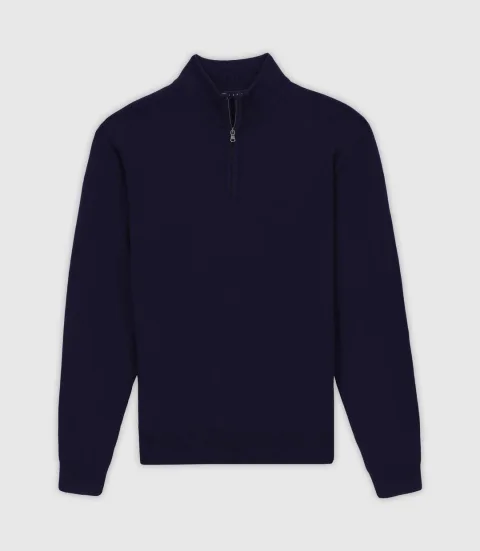 IZAC - Pull col demi zip marine