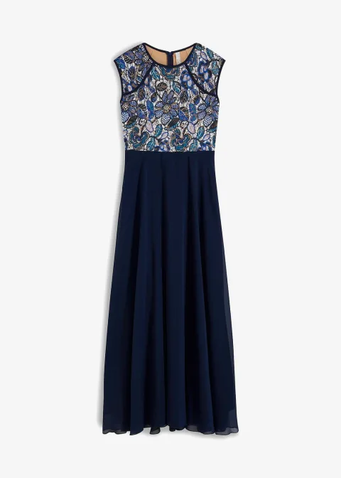 Robe longue à dentelle