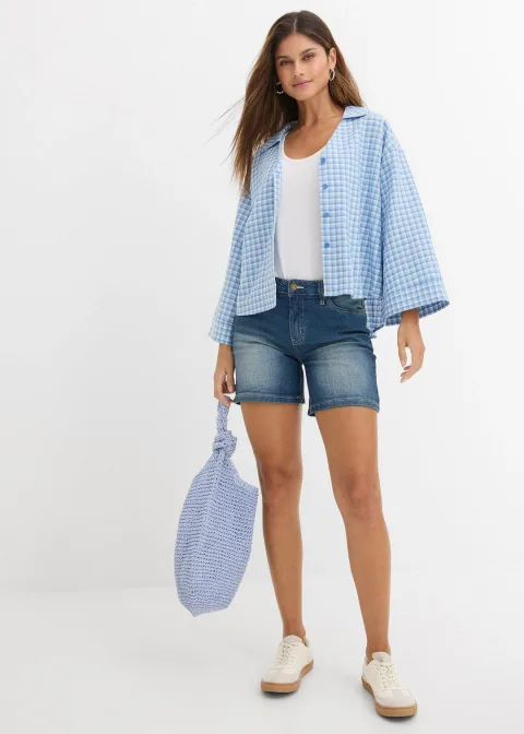 Lot de 2 shorts en jean slim, taille mi-haute