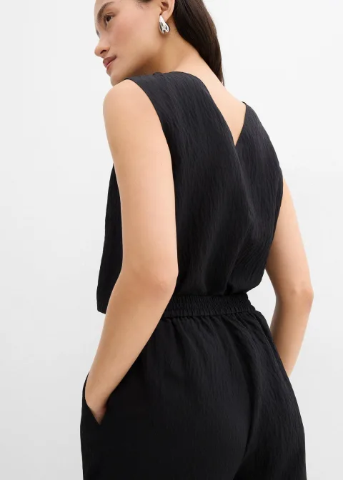 Pantalon en viscose mélangée, effet froissé