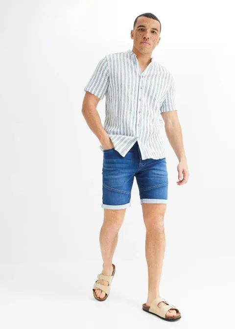 Chemise manches courtes, aspect froissé