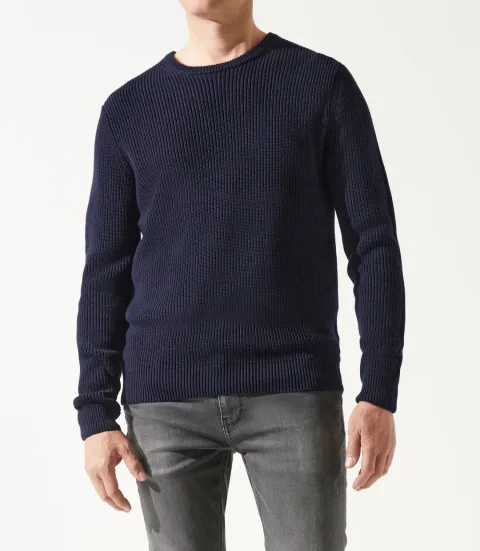 IZAC - Pull col rond marine