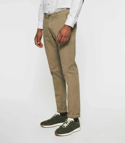 IZAC - Pantalon chino slim kaki clair VALOR