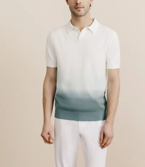 IZAC - Polo en maille dégradé vert