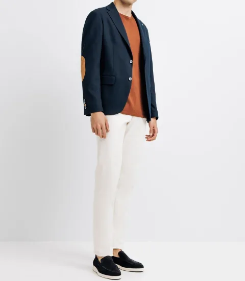 IZAC - Veste casual à coudière marine