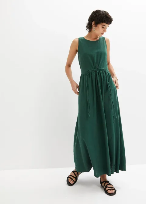 Robe longue en léger mélange de lin et viscose