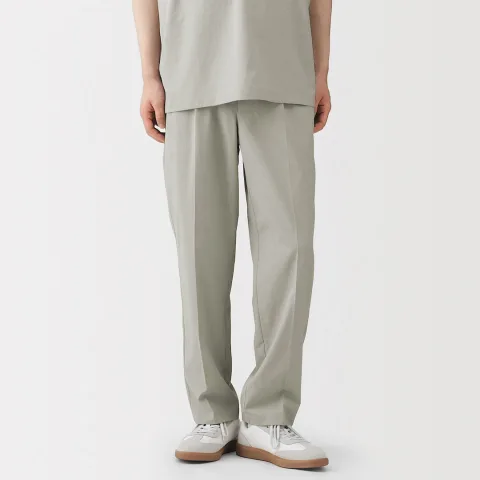 Pantalon plissé à coupe fuselée en Seersucker extensible pour homme