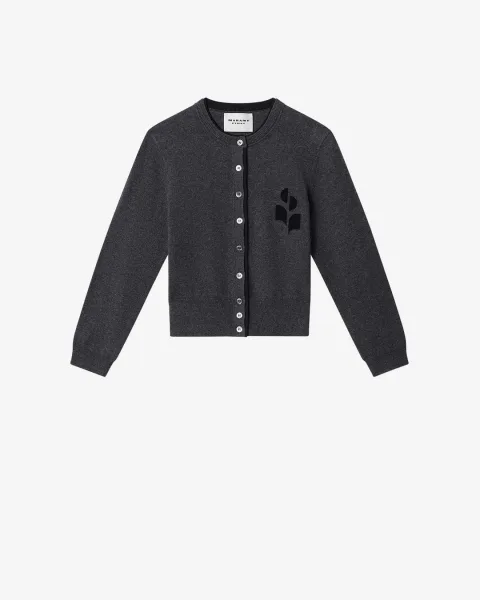 Cardigan Logo Lona - Femme - Anthracite-noir - Taille 40 - Marant Étoile