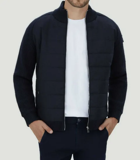 IZAC - Sweat zippé col montant marine ''SWlestat''