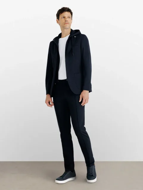 IZAC - Veste en maille avec parementure marine