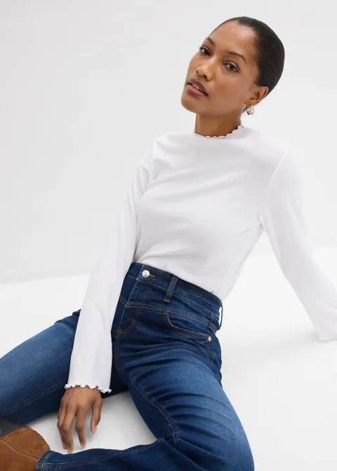 Jean bootcut taille mi-haute, extensible