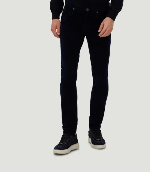 IZAC - Pantalon en velours marine ''Casino''