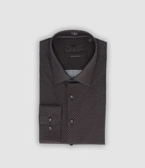 IZAC - Chemise ville imprimée anthracite PADERN