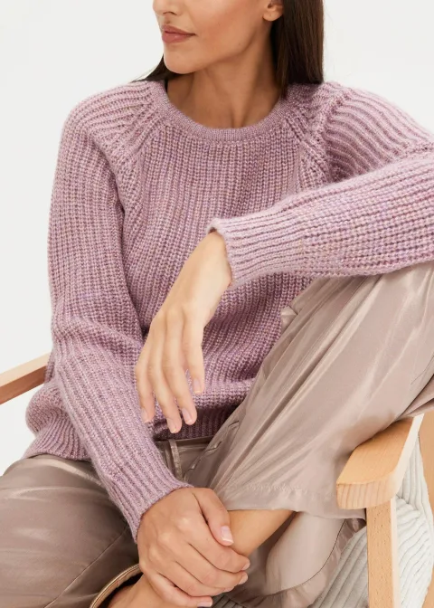 Pull en grosse maille avec fil brillant