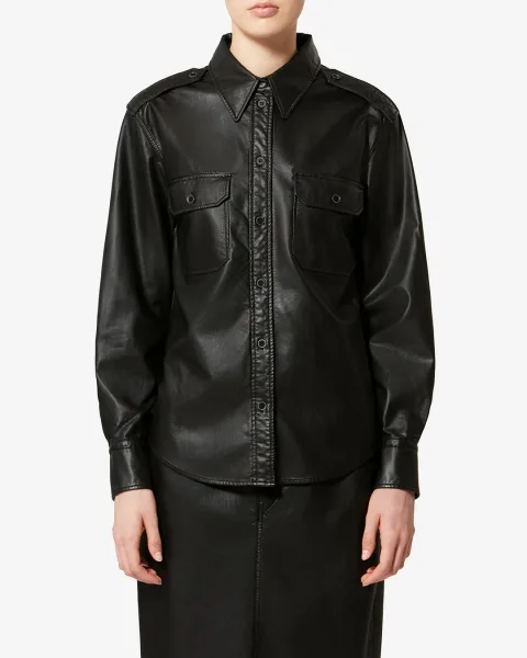 Chemise Noee Façon Cuir - Femme - Noir - Taille 44 - Marant Étoile
