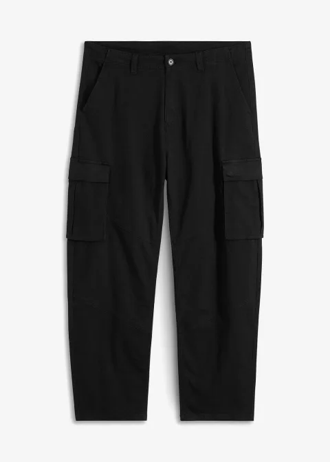 Pantalon cargo loose en coton extensible et robuste