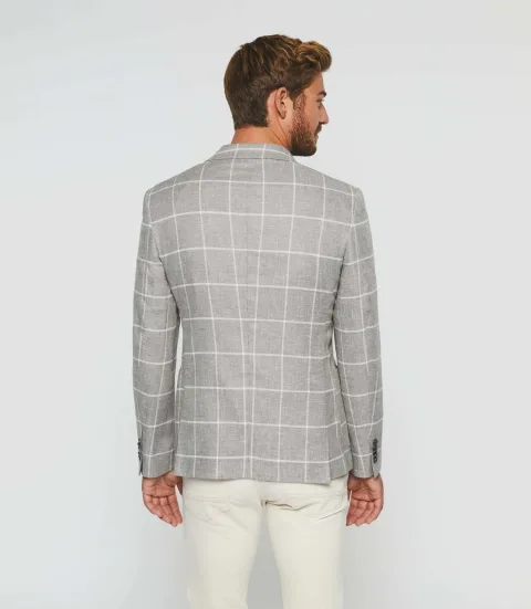 IZAC - Veste casual à carreaux kaki ''Alfeo''