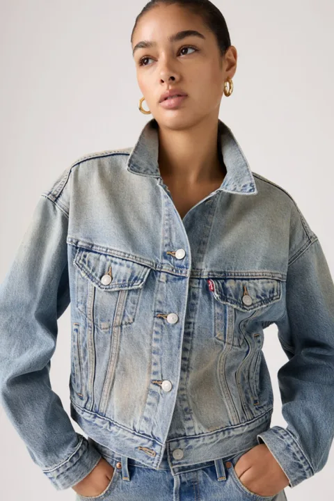 Levi's Veste Trucker Crop '90 - Femme - Bleu / Off Roading - XS
