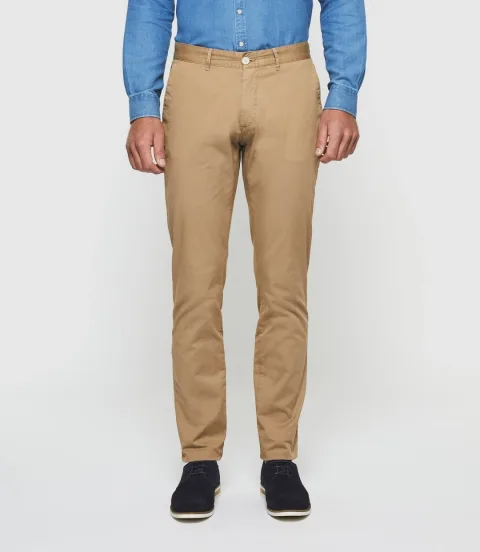 IZAC - Pantalon slim beige ''Perline''